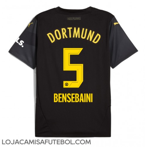 Camisa de Futebol Borussia Dortmund Ramy Bensebaini #5 Equipamento Secundário 2024-25 Manga Curta